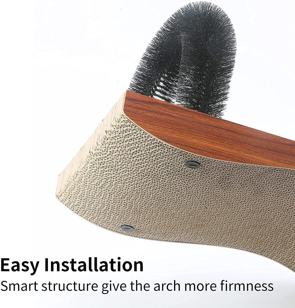 Cat Self Groomer Arch Scratcher Massager Toy with Scratch Pad for Cats