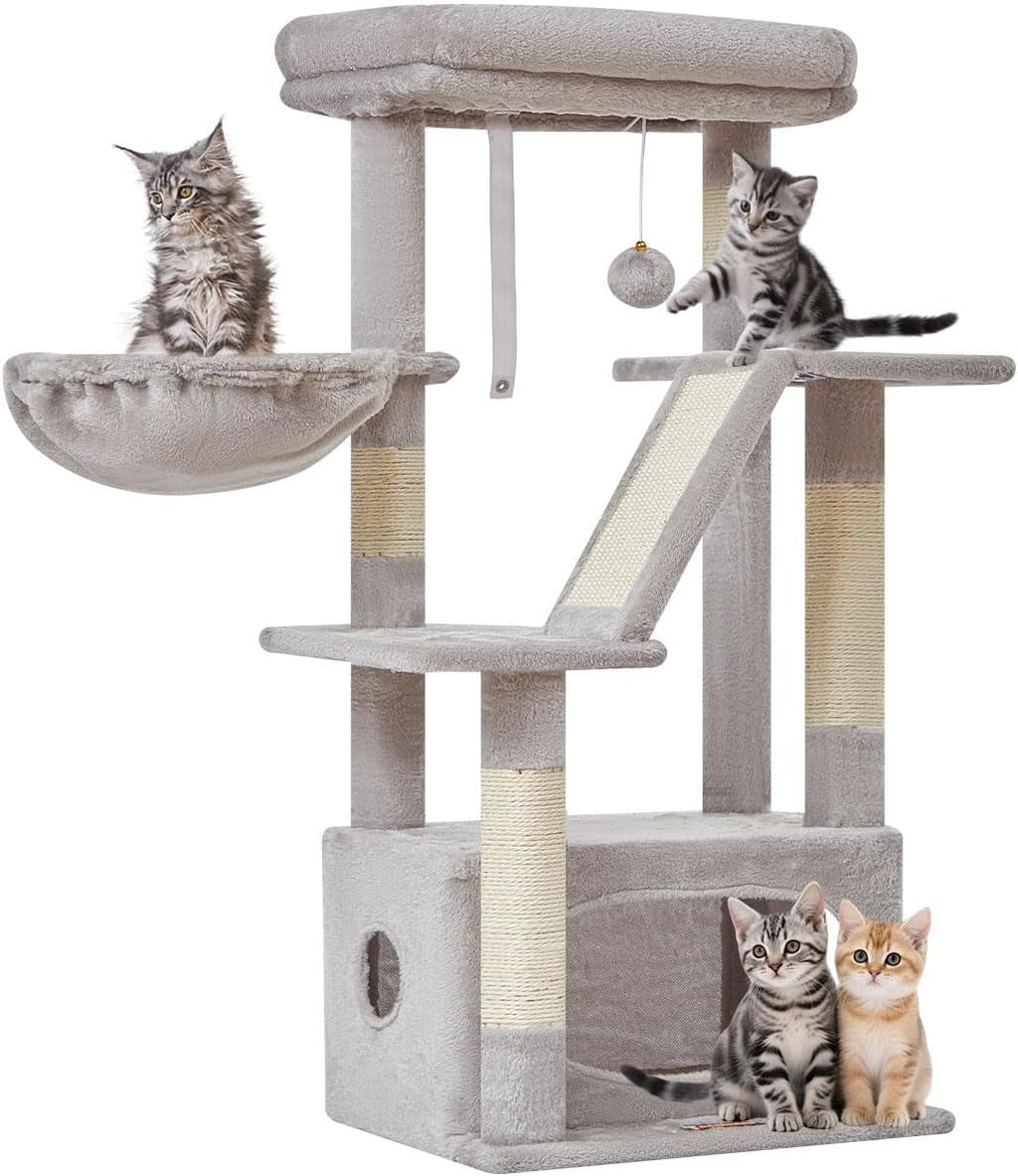 38-Inch Cat Tree for Indoor Cats | Kitten Tower with Condo, Hammock & Perch