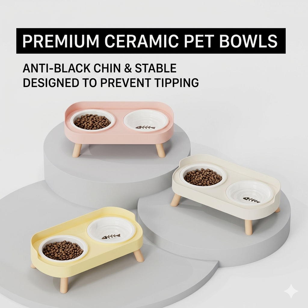 Elevated Dual-Bowl Feeding Station