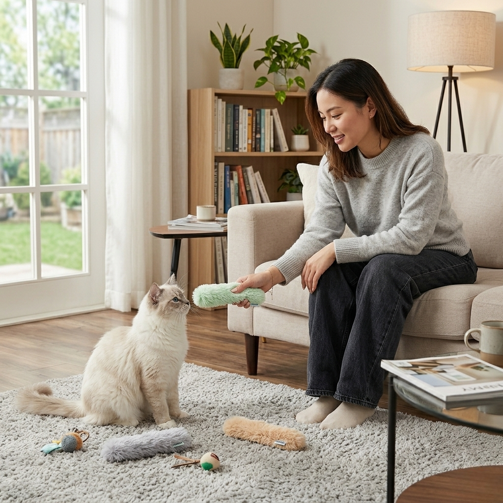 Interactive Catnip Plush Pillow