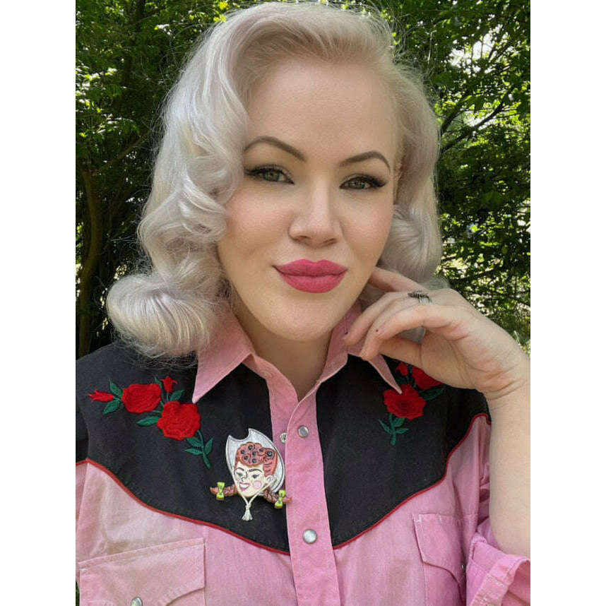 Darla the Cowgirl Brooch by Marla VonDuta x Lipstick & Chrome