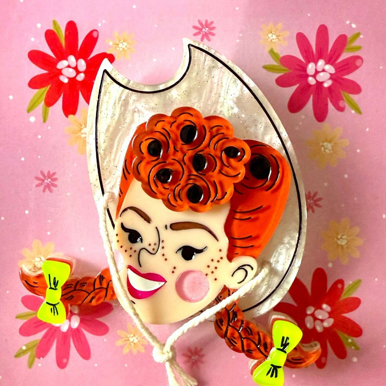 Darla the Cowgirl Brooch by Marla VonDuta x Lipstick & Chrome