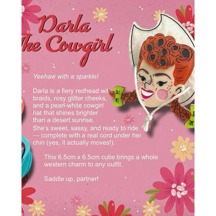Darla the Cowgirl Brooch by Marla VonDuta x Lipstick & Chrome