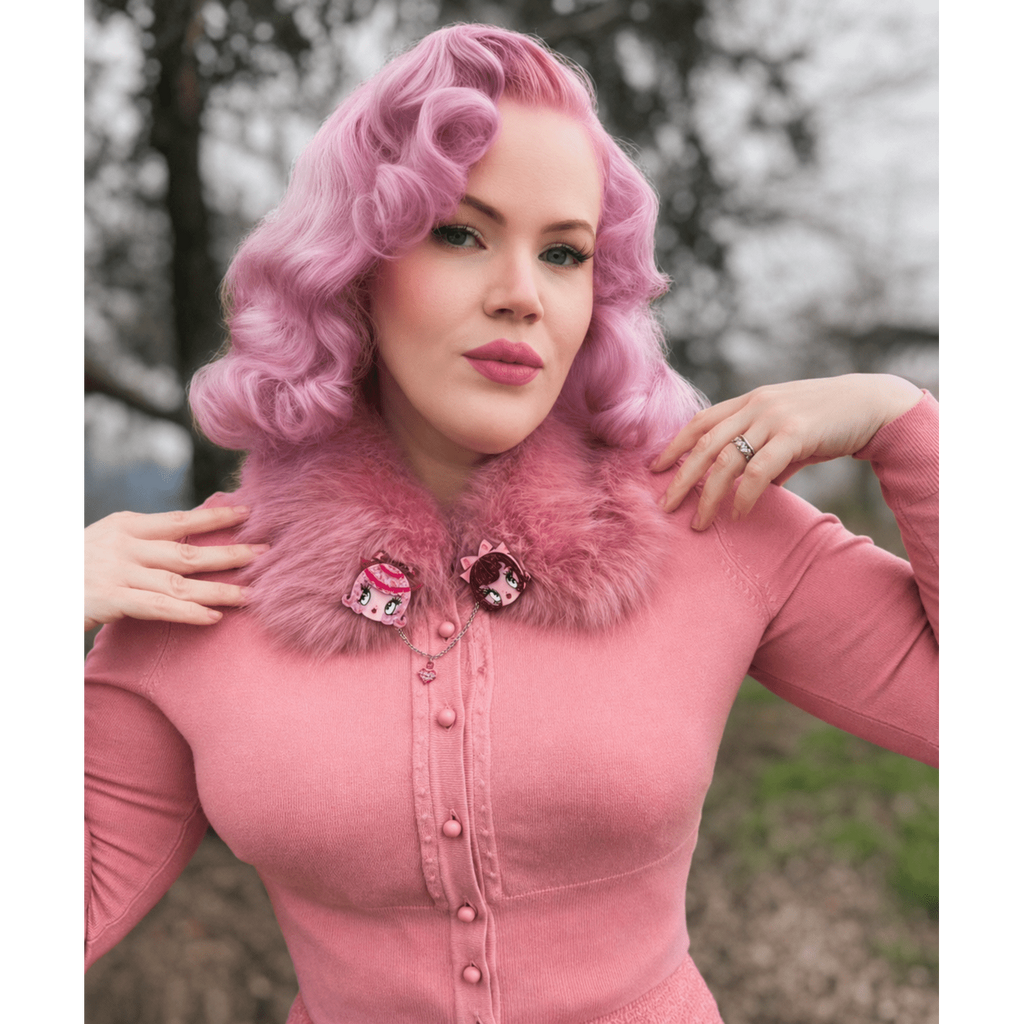 Dolly Sisters Double Brooch by Miss Fluff x Lipstick & Chrome