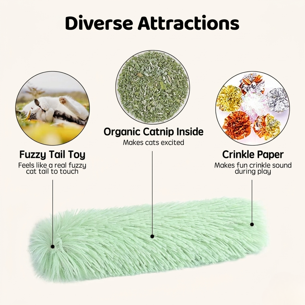 Interactive Catnip Plush Pillow