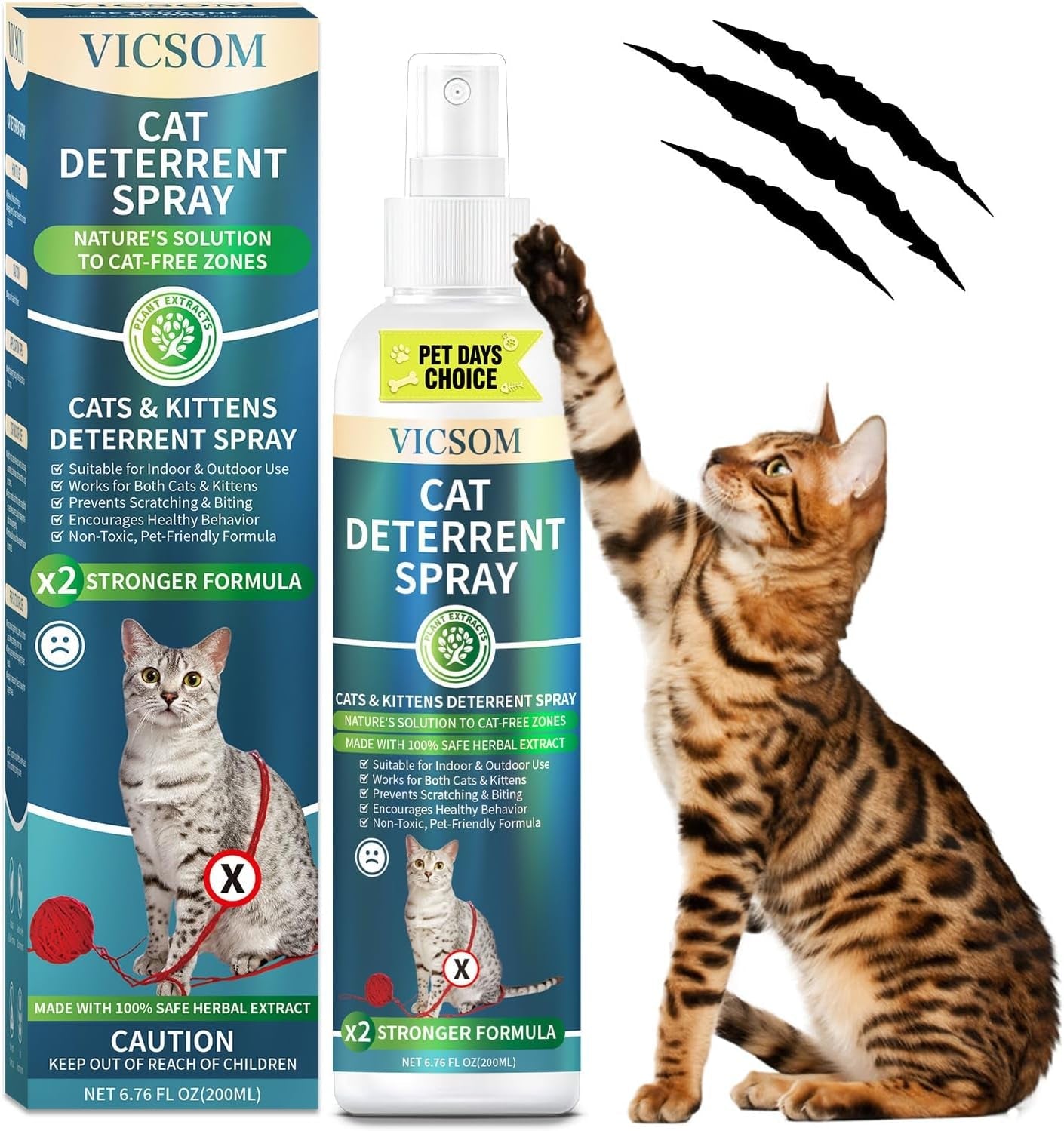 Cat Deterrent Spray for Furniture Scratching & Chewing Indoor Outdoor
