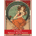 15 Classic Alphonse Mucha Posters: An Art Nouveau Coloring Book - Paperback