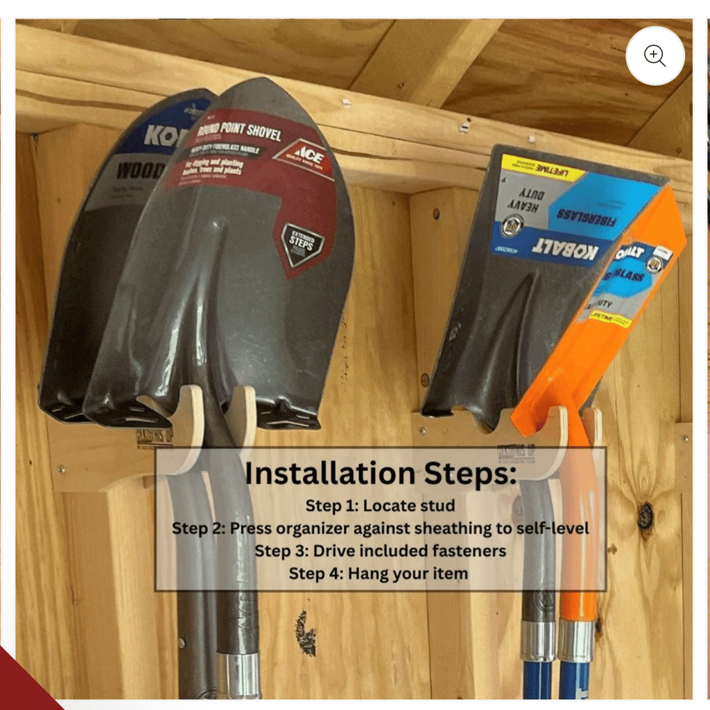 Garden Tool Organizer Hooks - Stud Mounted