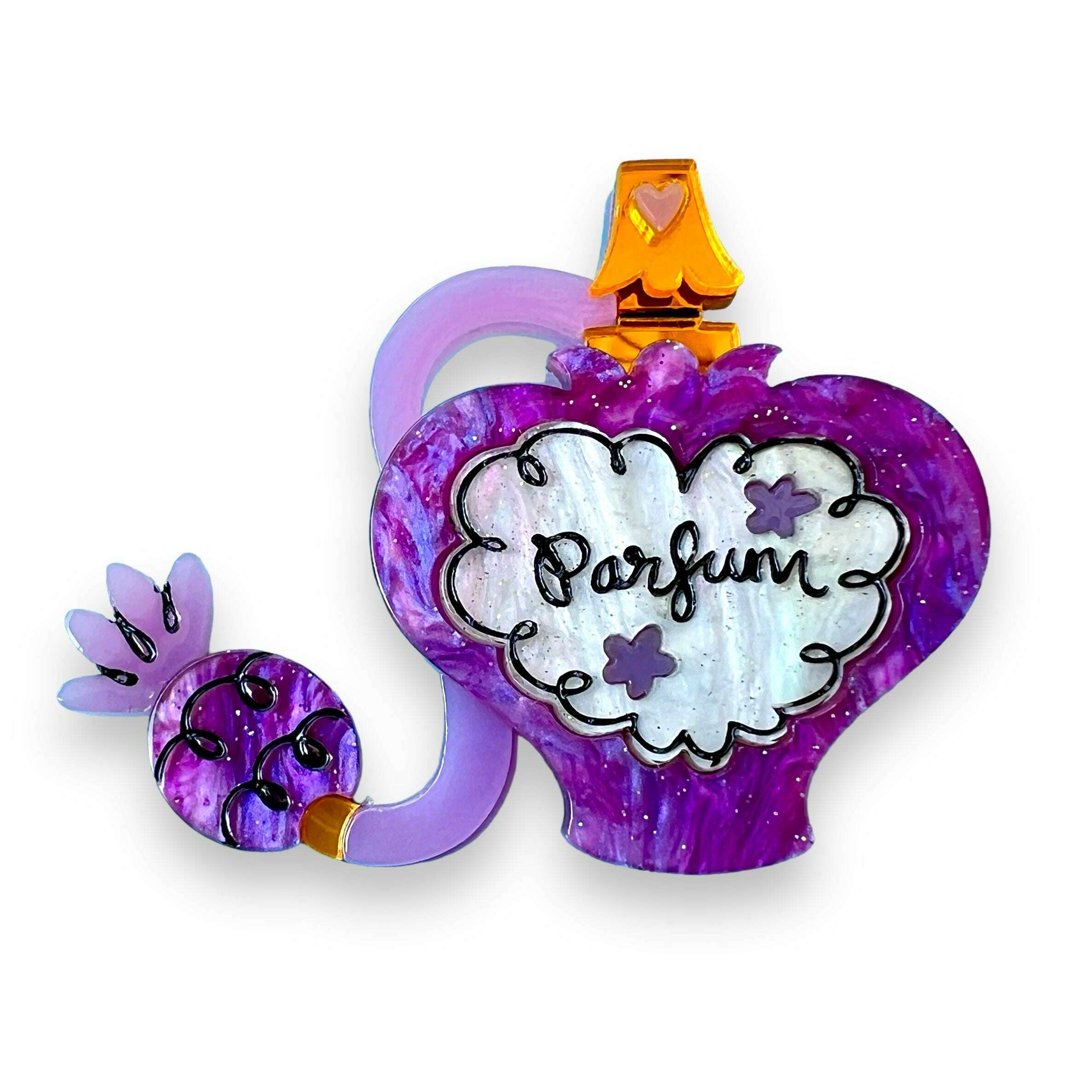 Glamour in a Bottle Purple Brooch by Asia Ellington x Lipstick & Chrome