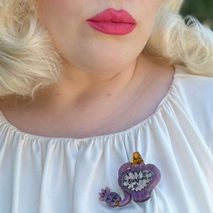 Glamour in a Bottle Purple Brooch by Asia Ellington x Lipstick & Chrome