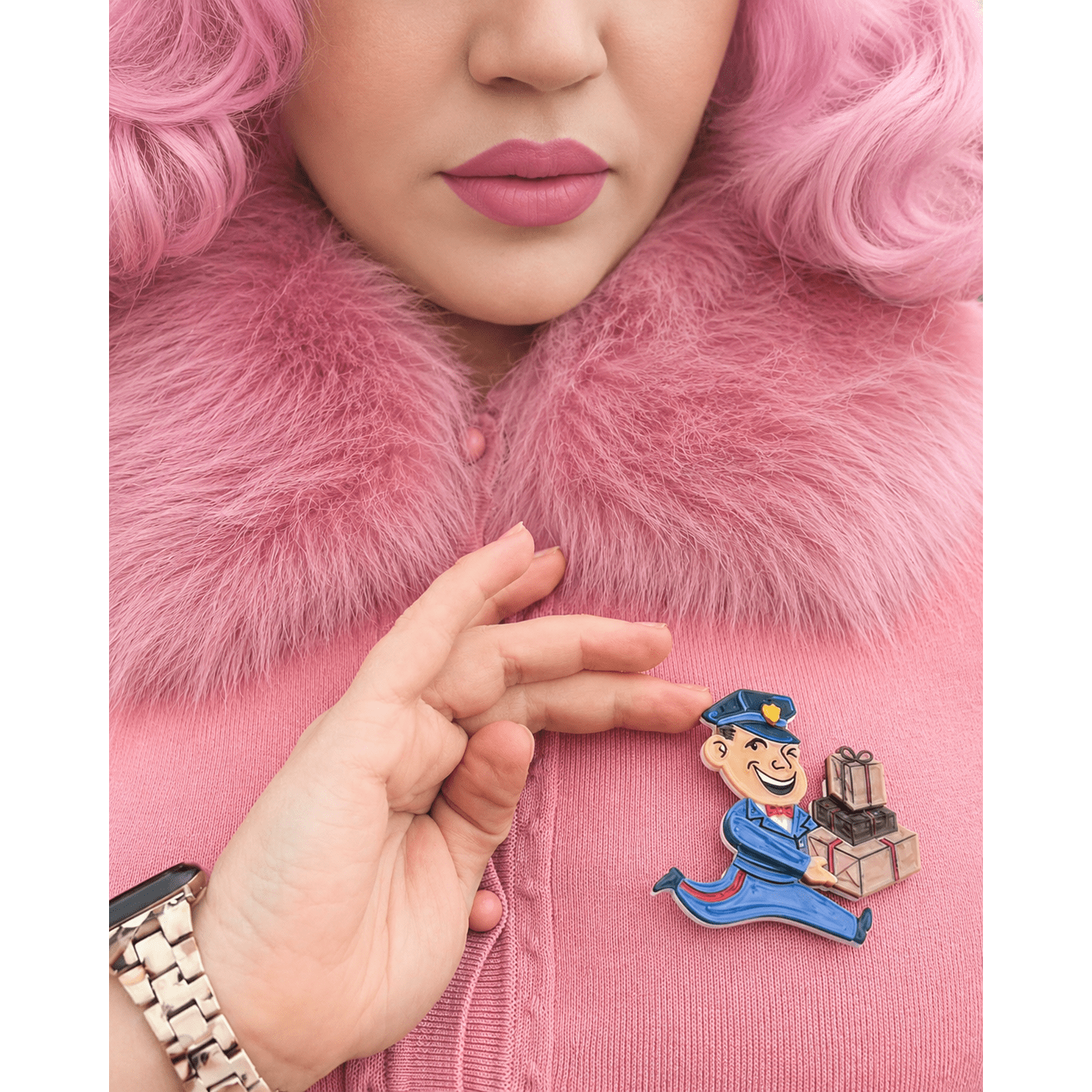 Happy Mail Brooch by 50's Vintage Dame x Lipstick & Chrome