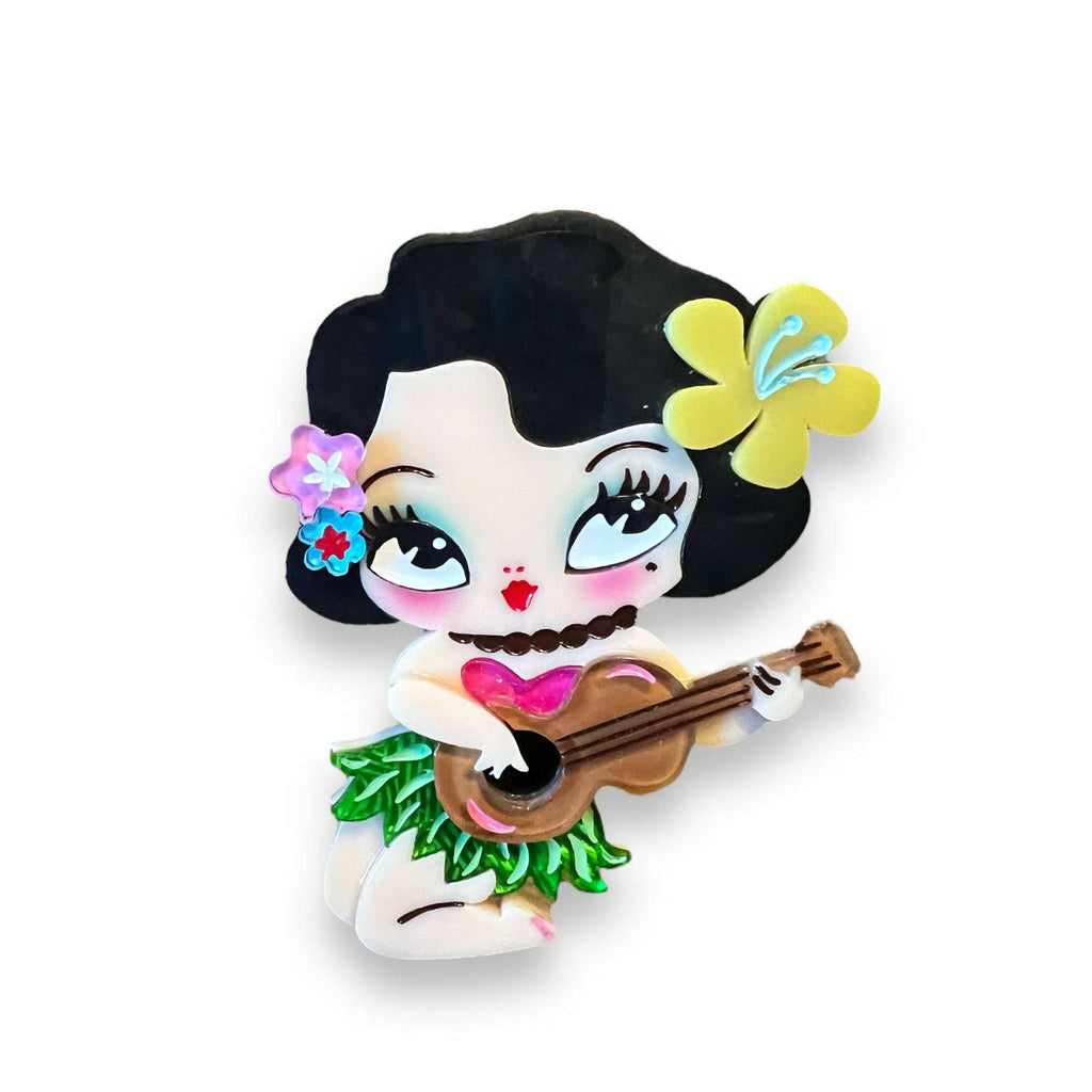 Hula Lula Tiki Girl Brooch by Miss Fluff x Lipstick & Chrome
