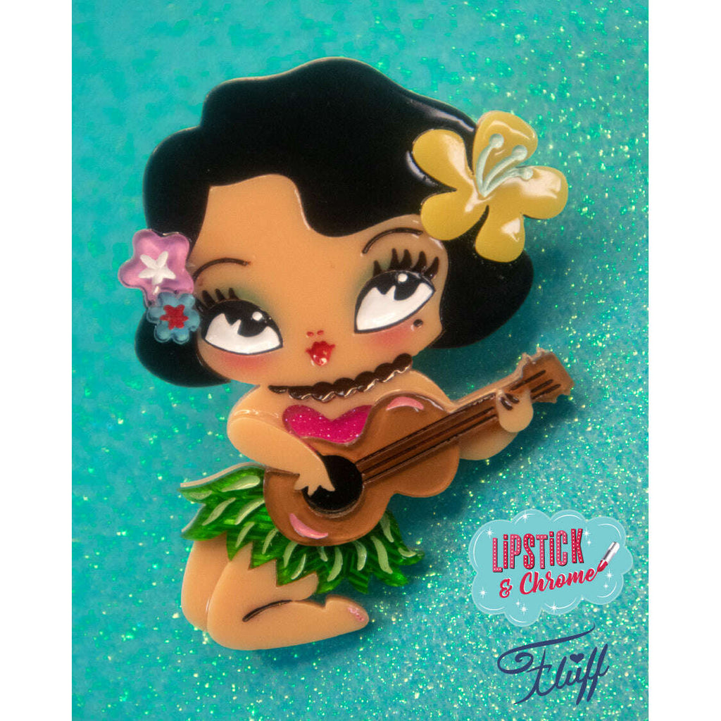 Hula Lula Tiki Girl Brooch by Miss Fluff x Lipstick & Chrome