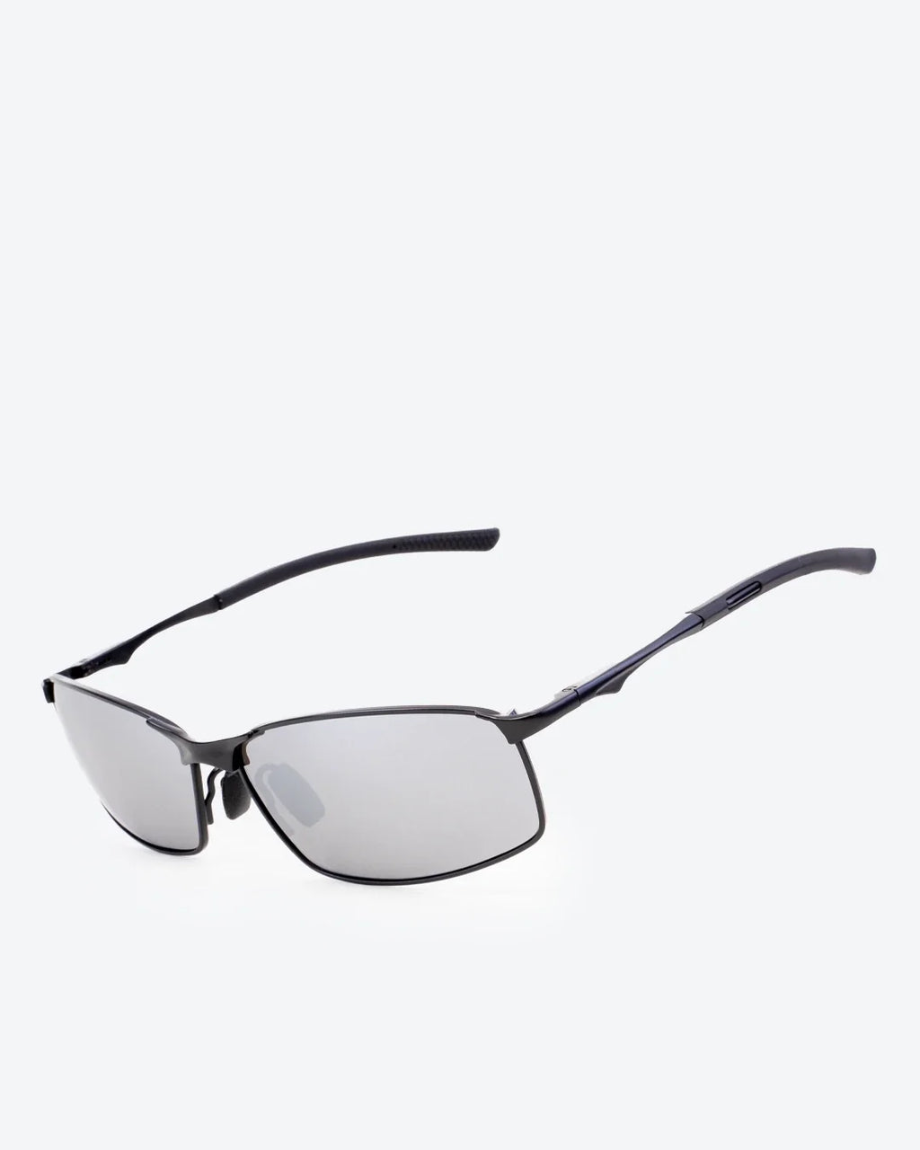 THEO - Silver Mirrored Polarized Lenses, Satin Black Frame