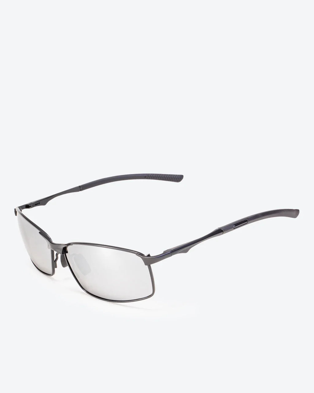 THEO - Silver Mirrored Polarized Lenses, Satin Black Frame