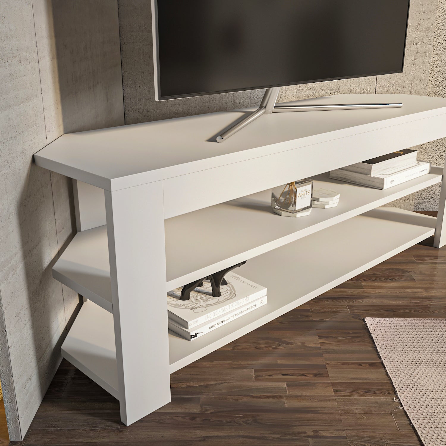 Rita 47" Modern Space-Saving Corner TV Stand