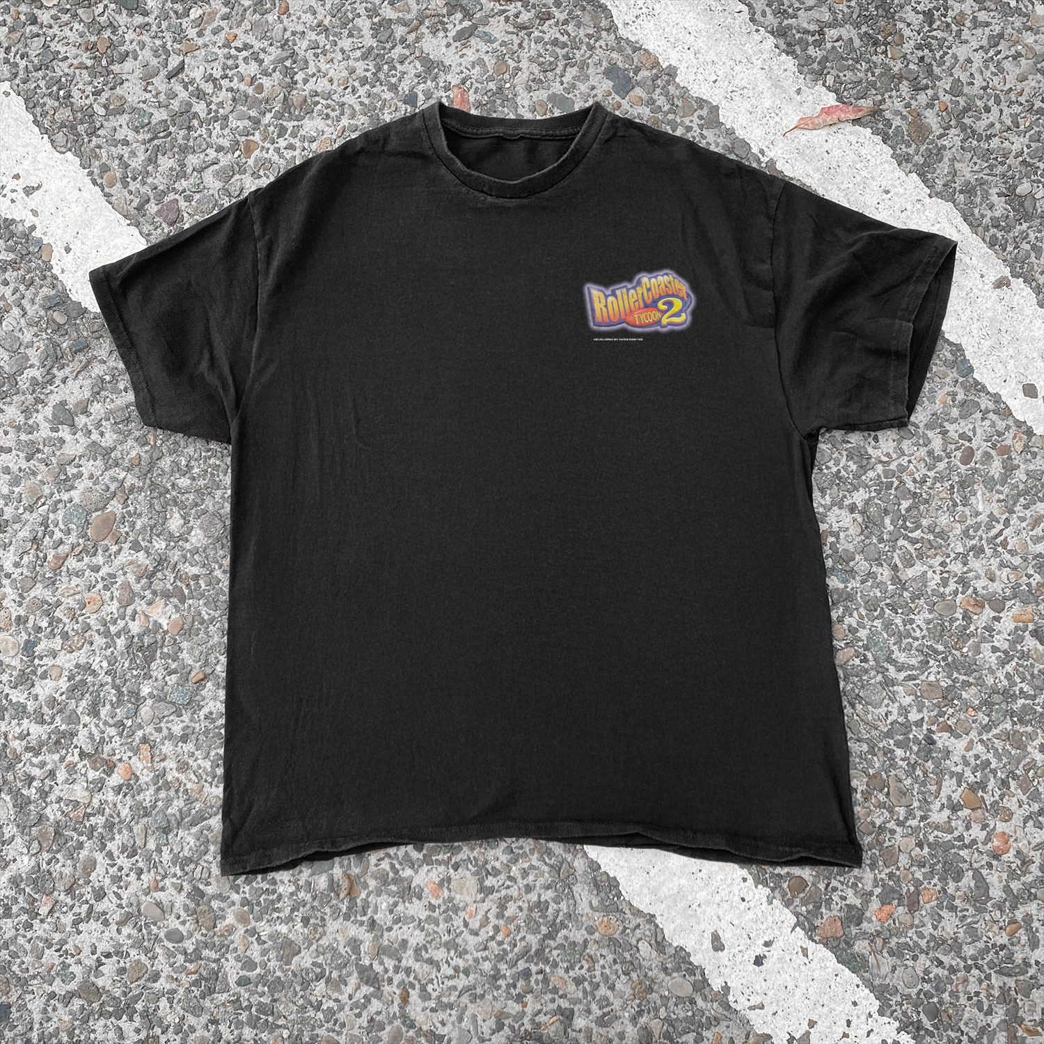Rollercoaster Tycoon 2' Vintage Wash Black Tee