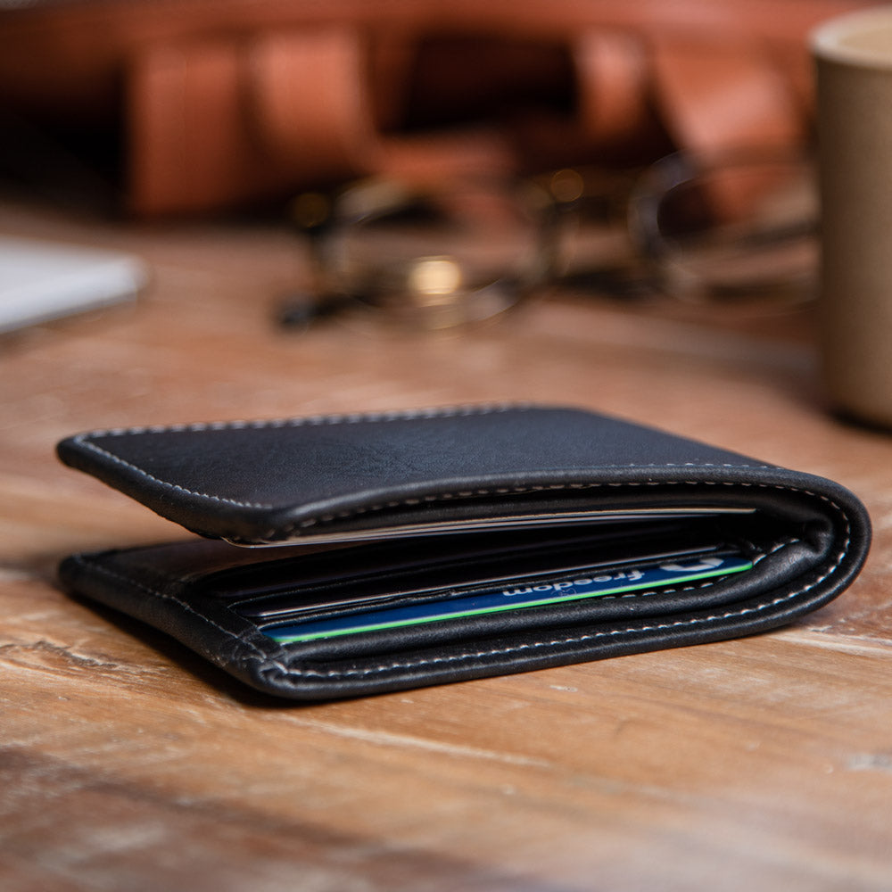 Large Billfold Wallet with RFID protection - Black