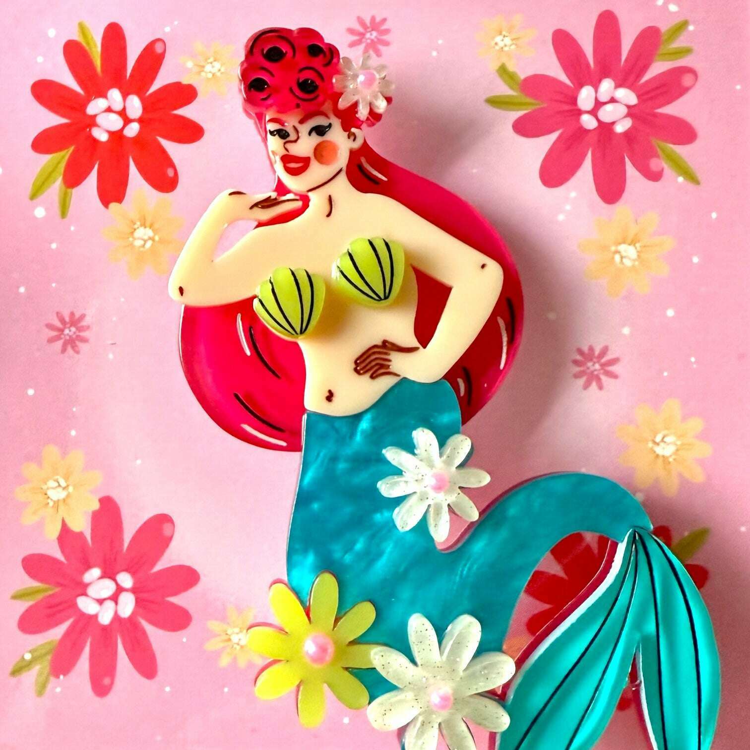 Pearl the Mermaid Brooch by Marla VonDuta x Lipstick & Chrome