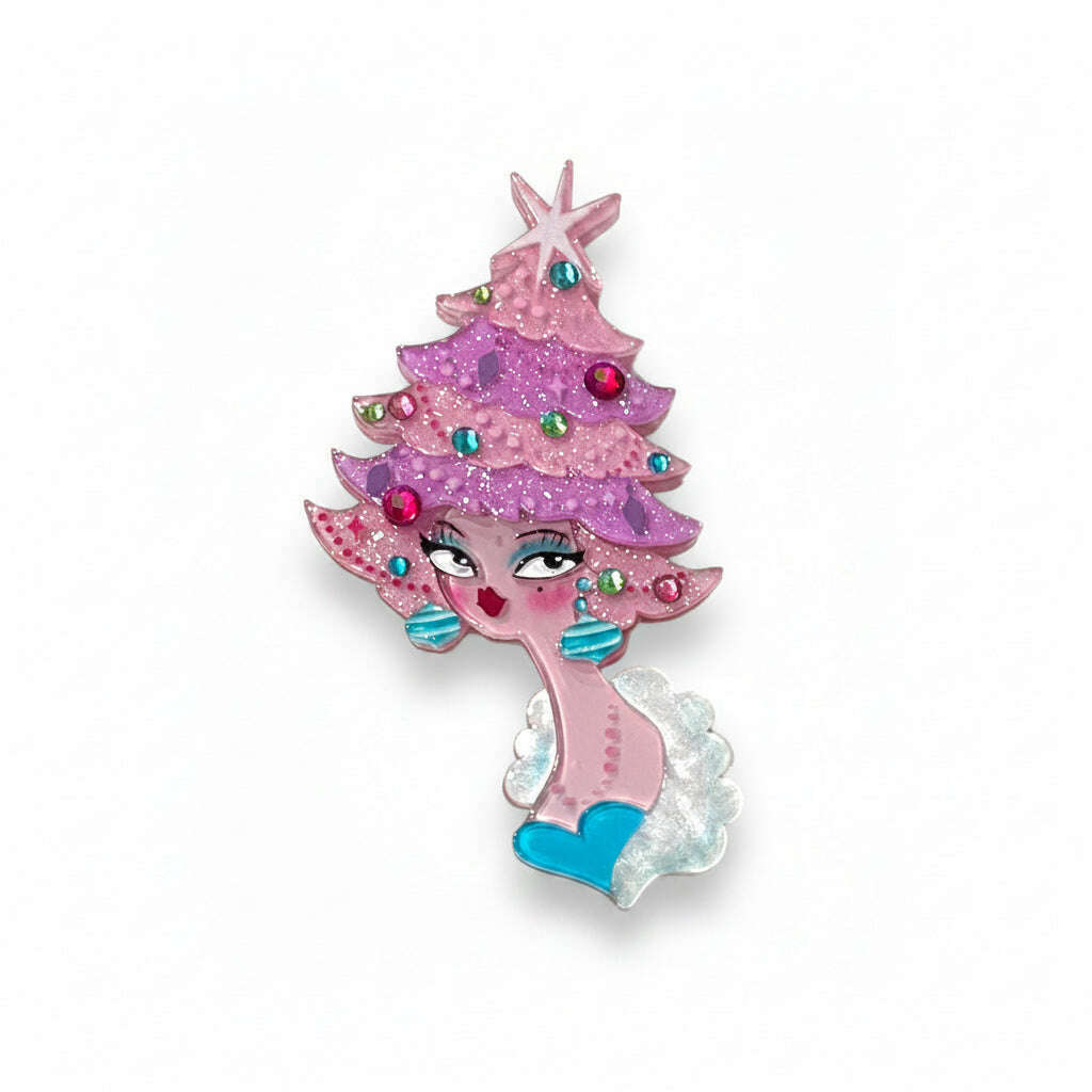 Pinkmas Glam Brooch by Miss Fluff x Lipstick & Chrome