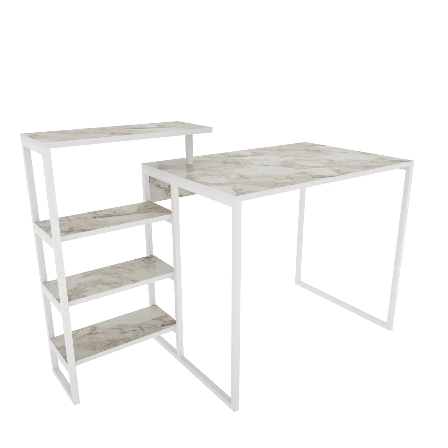 Rino 52 inch Wide Industrial Computer Writing Desk with Bookshelf