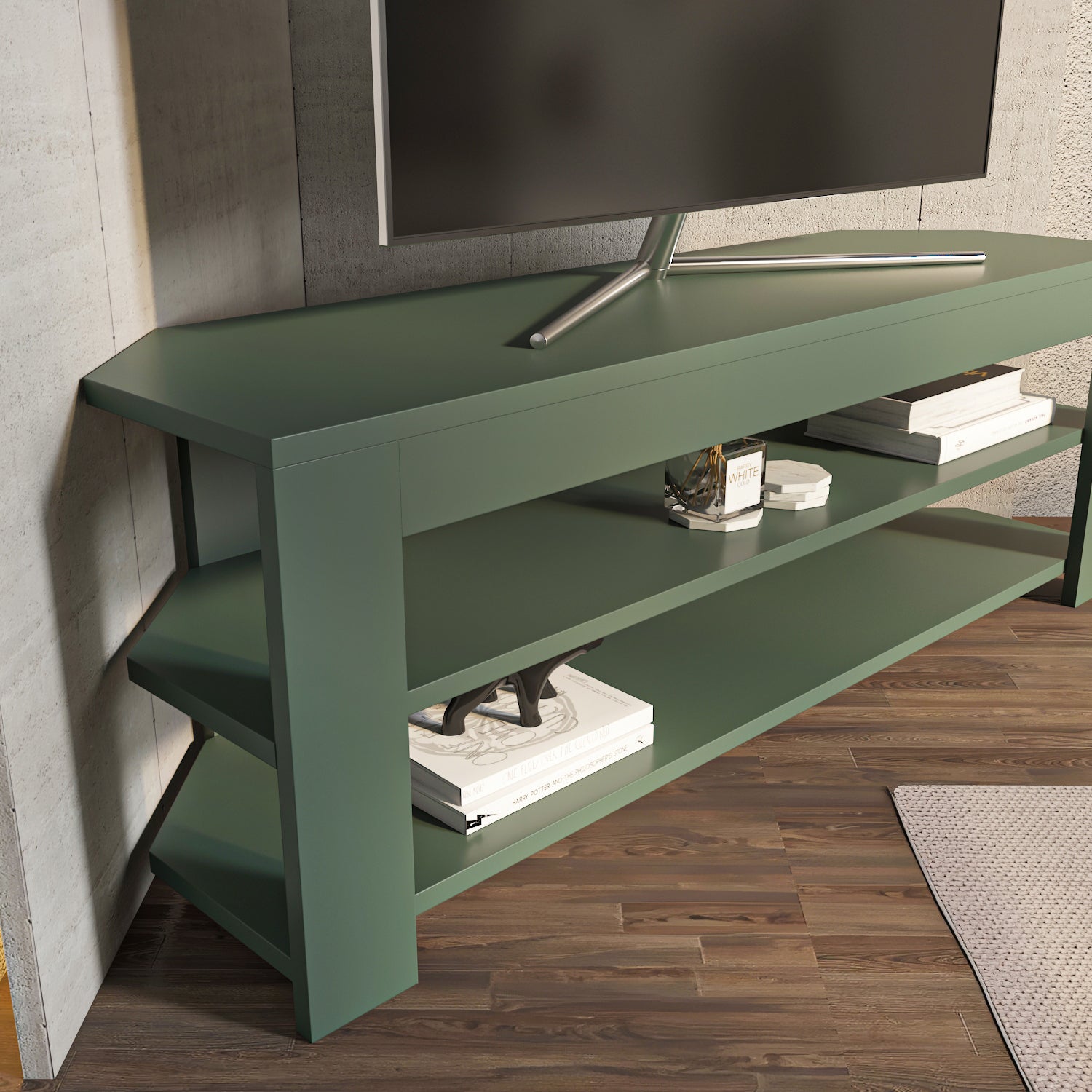 Rita 47" Modern Space-Saving Corner TV Stand