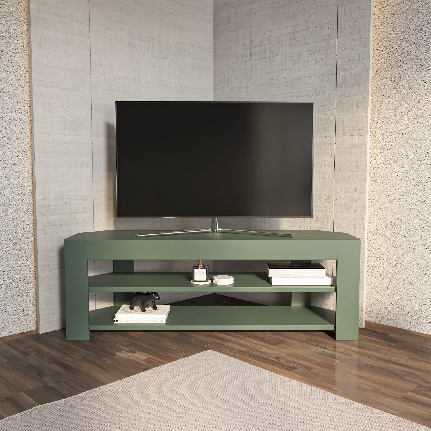 Rita 47" Modern Space-Saving Corner TV Stand