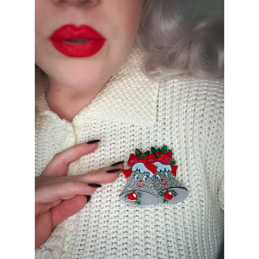 Silver Bells Brooch by Lipstick & Chrome
