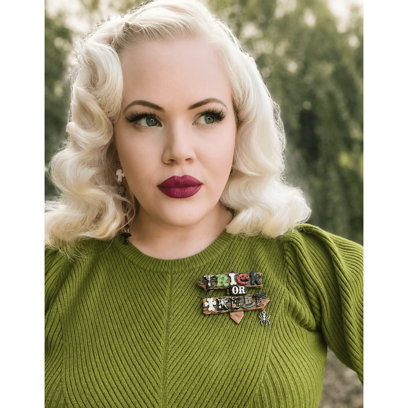 Trick or Treat Halloween Brooch by Lipstick & Chrome