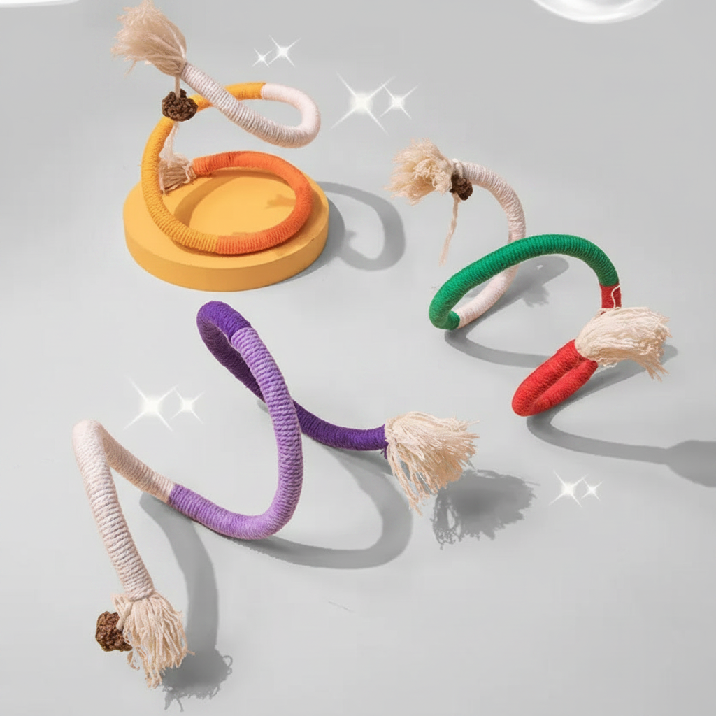 Bead Braided Rope Cat Toy