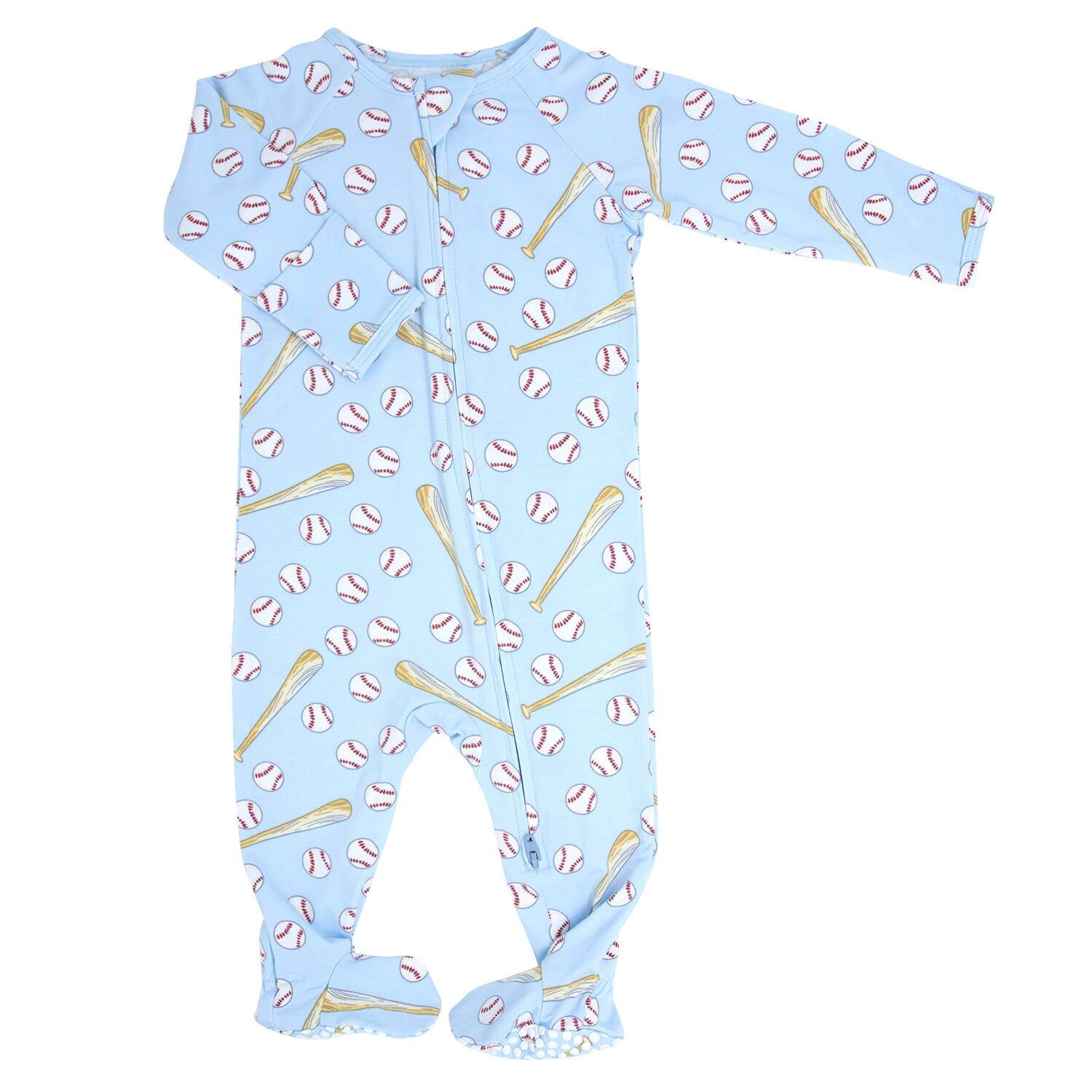 Classic Baseball Zipper Footie
